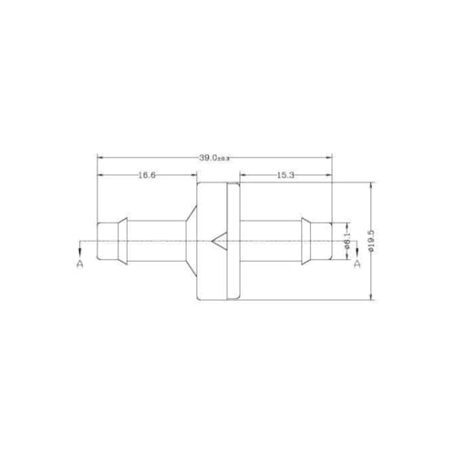 CentIoT - One-Way Non-Return Inline Check Valve - Viton and Nylon PA66 Diaphram structure - for Fuel