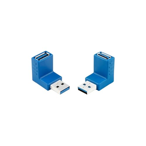 CentIoT - USB to USB Coupler Adapter Converter - USB 3.0 Right Angled 90 Degree Type A Male To Type A Female Connector (1 x UP + 1 x DOWN = 2pcs)