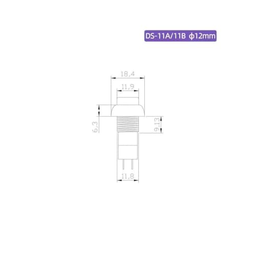 CentIoT - PBS-11B Circular Push Button Switch on-off - 12MM self-locking Latching