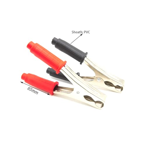 CentIoT - Heavy duty fully PVC insulated alligator crocodile clamps, Pack of 2