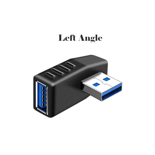 CentIoT - USB to USB Coupler Adapter Converter - USB 3.0 Right Angled 90 Degree Type A Male to Type A Female Connector (Black, 4 Types Combo)
