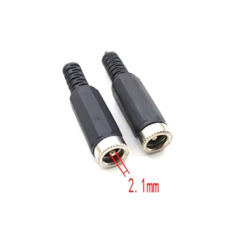 CentIoT - DC Power Supply Female Plug Pin - 5.5 x 2.1mm Cable mount - Male Jack Metal Socket with Plastic cover