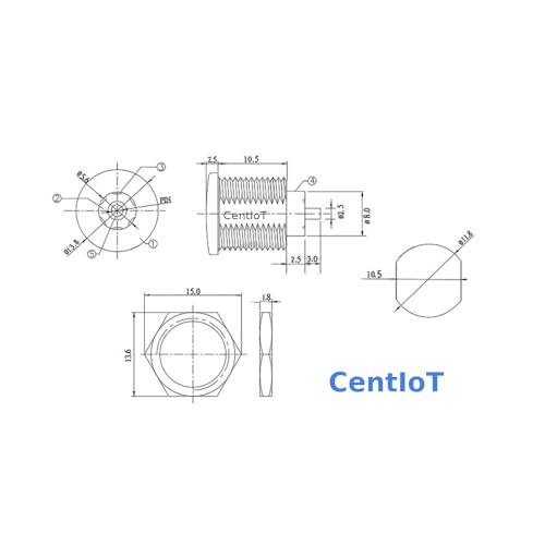 DC Power Jack Male Socket - Panel Mount Plastic 12V 5A