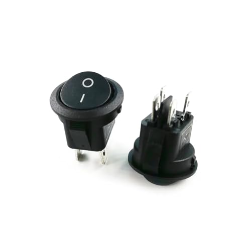 CentIoT - Illuminated DPST ON/OFF KCD1 Round Rocker Switch 4.8mm terminals - 220VAC 6A, 4PIN