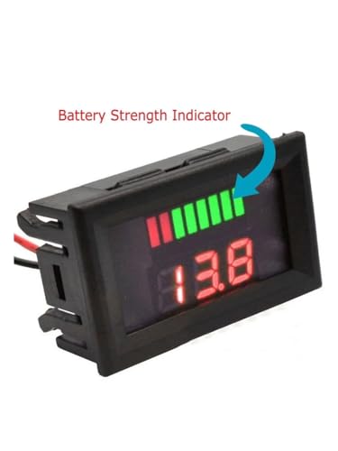 CentIoT - Battery Power Indicator - 12V 24V 36V 48V 60V 72V Auto Sense Lead-acid Battery Charge Level Indicator Voltmeter