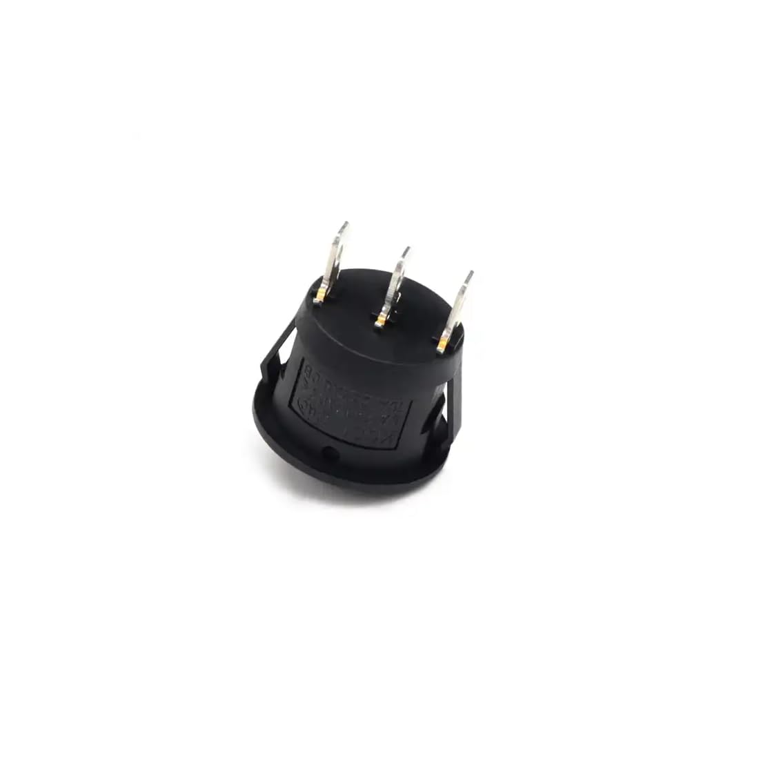 CentIoT - Round Rocker Switch - KCD1 Round bottom snap fit 250V 6A (SPDT ON-OFF-ON 3 Position, 250V 6A 3PIN, Black Button, Pack of 5)