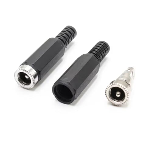 CentIoT - DC Power Supply Female Plug Pin - 5.5 x 2.1mm Cable mount - Male Jack Metal Socket with Plastic cover