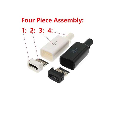 CentIoT® - 10pcs Type B Micro USB Male USB 2.0 | 5 Pin Plug Connector | with Plastic Cover | DIY Kit