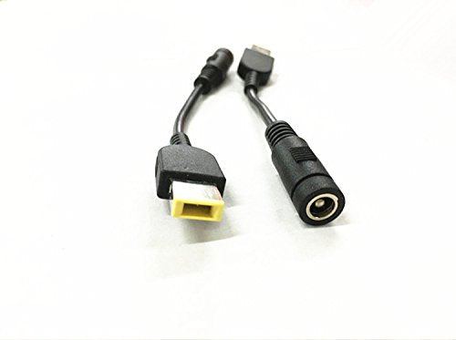 CentIoT - Power Plug Converter - Square Male -to- to 5.5 x 2.5mm Female Connector with 15cm Cable Adapter - Suitable for Lenov Thinkpad Laptop