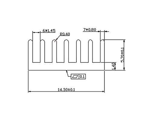 CentIoT - 5PCS 14 x 14 x 6mm Aluminium Heatsink (Cross Cut Fin with 3M, Black Anodised)