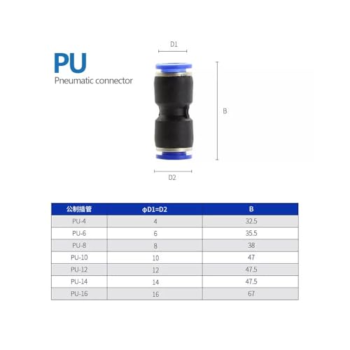 CentIoT - Pneumatic connector Push In Fittings For Air Hose and Tube Connector 4mm