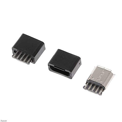 CentIoT® - 10pcs Type B Micro USB Male USB 2.0 | 5 Pin Plug Connector | with Plastic Cover | DIY Kit