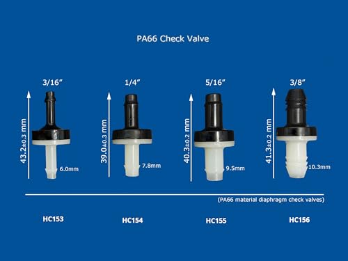 CentIoT - One-Way Non-Return Inline Check Valve - Viton and Nylon PA66 Diaphram structure - for Fuel
