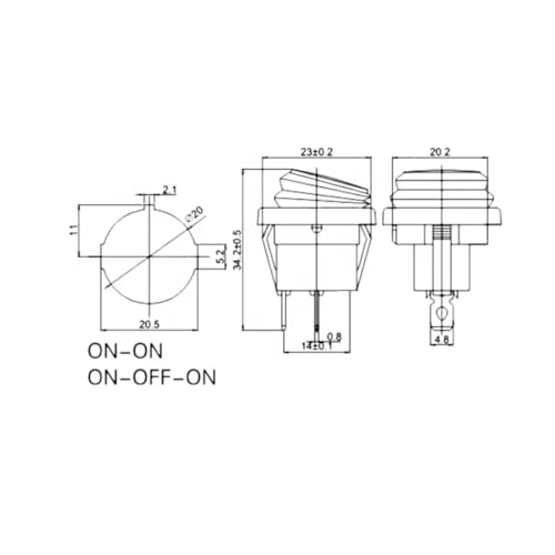 CentIoT - Waterproof Round Rocker Switch - IP65 KCD1 250V 6A 2PIN ON-OFF SPST