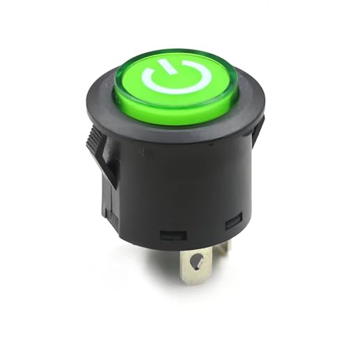 CentIoT - Illuminated LED SPST ON/OFF Circular Push Button self-locking Switch - 22MM 3Pin latching