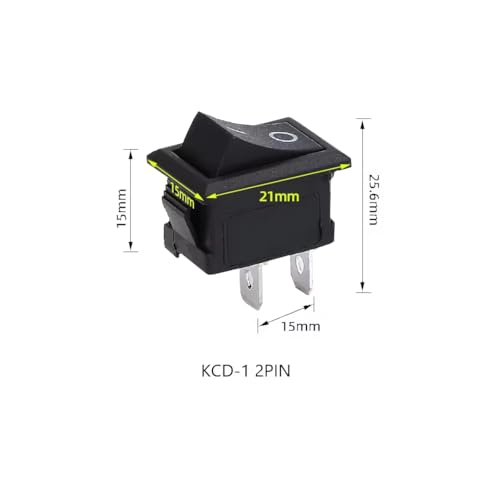 CentIoT - Rocker Switch - KCD1 snap fit 250V 6A SPST ON-OFF 2 Position, 2PIN