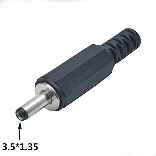 CentIoT - 2PCS DC Power Supply Jack Socket Female Connector - Round Panel Chasis Mount 12V 3A - 1PCS Male + 1PCS Female 1.3 x 3.5mm