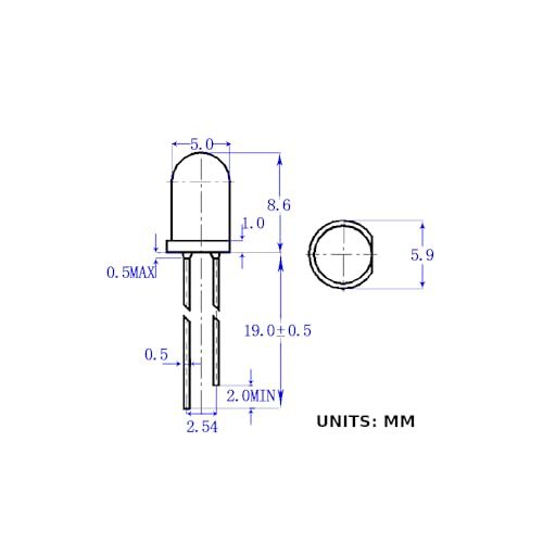 CentIoT - 5mm Transparent Round Ultra Bright through hole LED Light Emitting Diode - 100PCS (Yellow 15K Lumens)