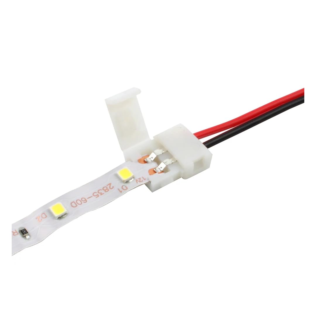 CentIoT - 8mm 2pin led easy connector for 3528 2835 single color led strip (Strip to Strip, 5Pack)
