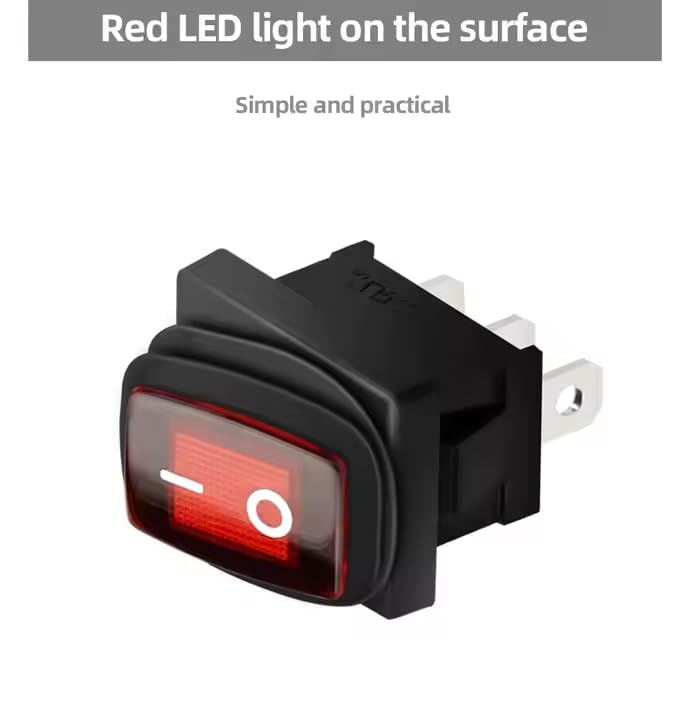 CentIoT - Waterproof Rocker Switch - IP65 KCD1 21 X 15MM 250V 6A 3PIN ON-OFF-ON SPDT 3 Positions