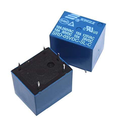 CentIoT - 5PCS DC Power Relay - SRD-SL-C DIP-5 Non Latching SPDT 10A (250VAC 30VDC) | Type PCB Mount