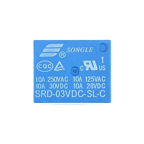 CentIoT - 5PCS DC Power Relay - SRD-SL-C DIP-5 Non Latching SPDT 10A (250VAC 30VDC) | Type PCB Mount