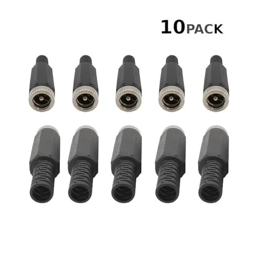 CentIoT - DC Power Supply Female Plug Pin - 5.5 x 2.1mm Cable mount - Male Jack Metal Socket with Plastic cover