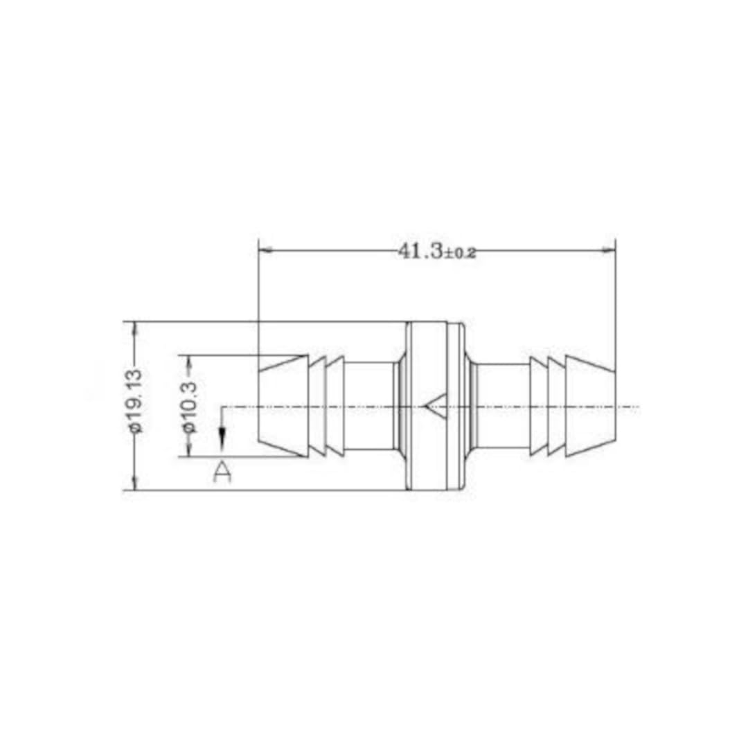 CentIoT - One-Way Non-Return Inline Check Valve - Viton and Nylon PA66 Diaphram structure - for Fuel