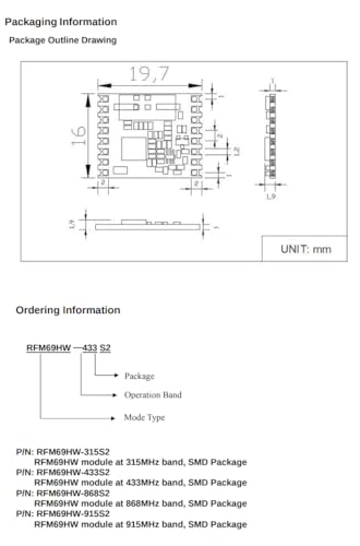 CentIoT - RFM69 LoRa Ultra-long Range Transceiver Module - GFSK GMSK LoRa OOK - 868MHz SPI - for IoT Automated Meter Reading