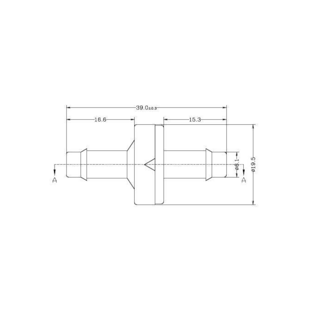 CentIoT - One-Way Non-Return Inline Check Valve - Viton and Nylon PA66 Diaphram structure - for Fuel