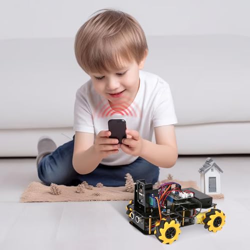 ACEBOTT Smart Car kit Compatible with Arduino IDE,Multi-Way Cruise & Obstacle Avoidance,IR App Control,Expandable Functions STEM Toys for Girls,Boys,Teens,Adults