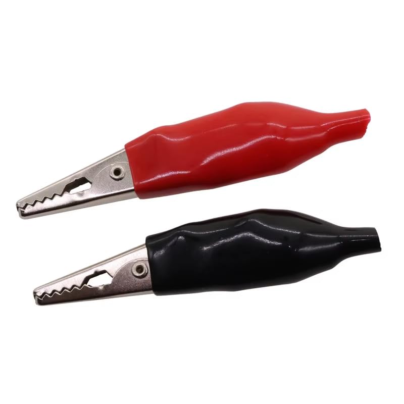 CentIoT - 55 MM Alligator Clip Medium size Crocodile clips test leads - 10PCS 5 Red + 5 Black (Soft handle)