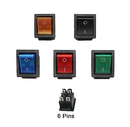 CentIoT - Illuminated Button - KCD4 DPST ON-Off 15A 250V AC / 20A 125V AC 6 Pin - Light Rocker Power Switch
