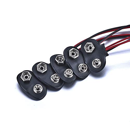 CentIoT - 5PCS 9V battery snap power cable to DC 9V clip male line battery adapter suitable for arduin and other MCU's
