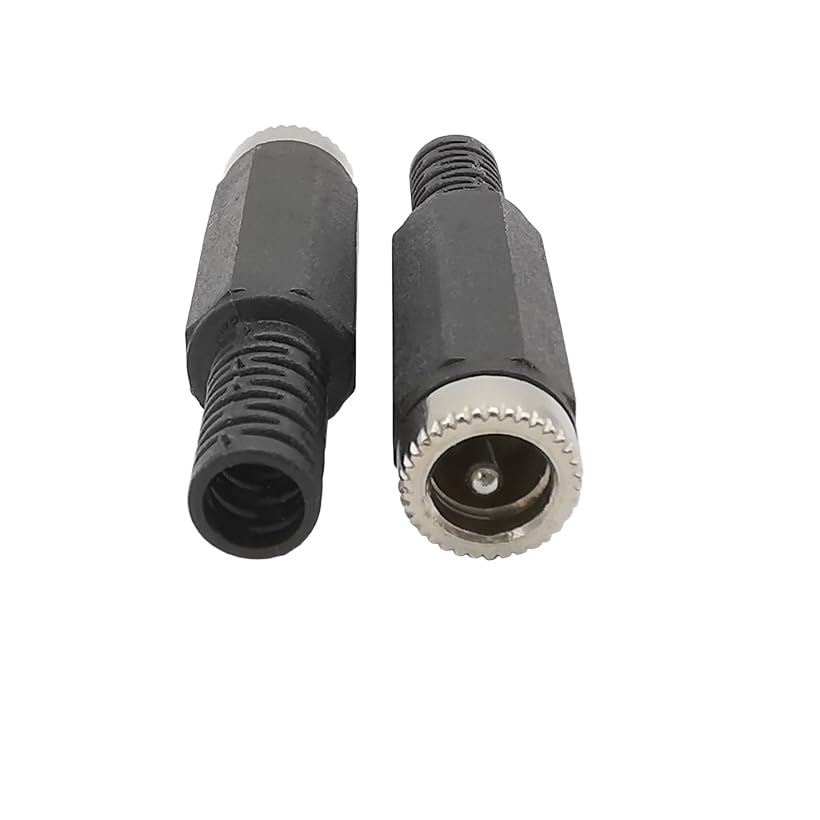 CentIoT - DC Power Supply Female Plug Pin - 5.5 x 2.1mm Cable mount - Male Jack Metal Socket with Plastic cover