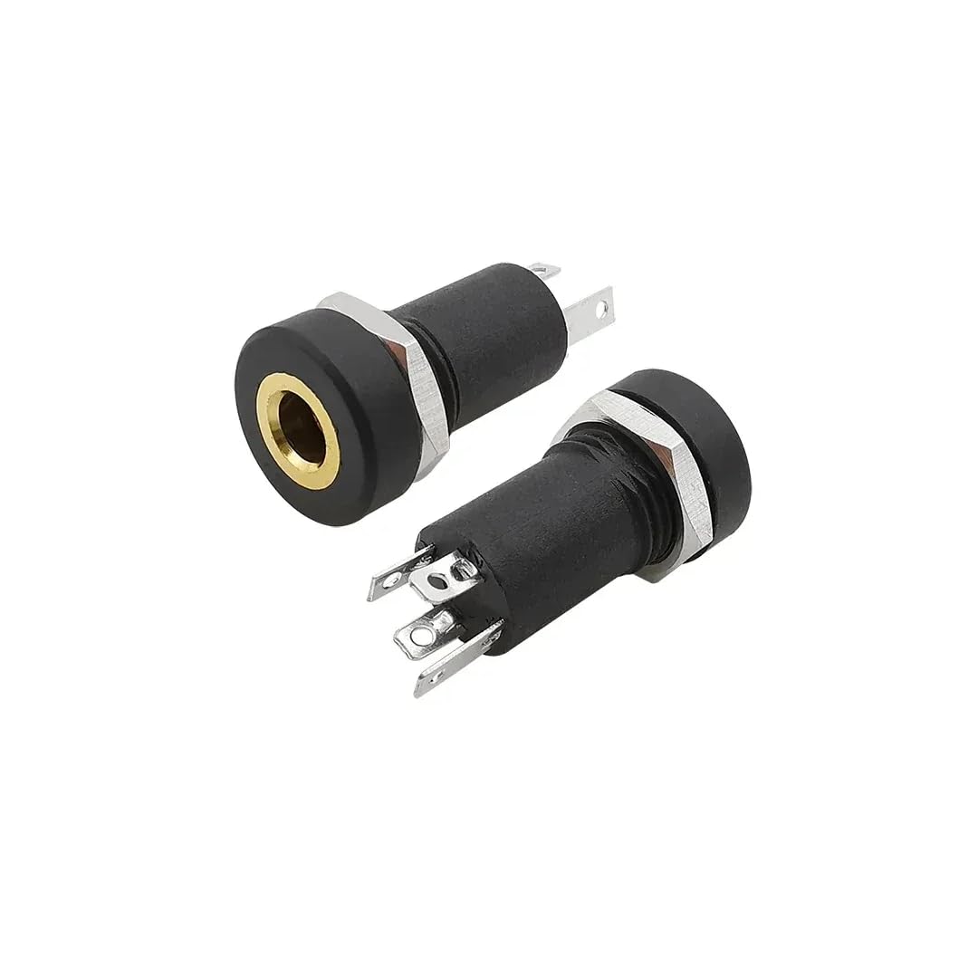 CentIoT -PJ392A 4Pin 3.5 MM Audio Jack Receptacle Gold Plated - Vertical Panel Mount Round Connector Female Socket (5PCS)