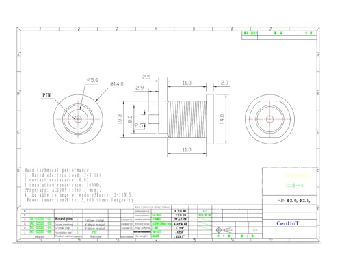 DC Power Jack Male Socket - Panel Mount Plastic 12V 5A