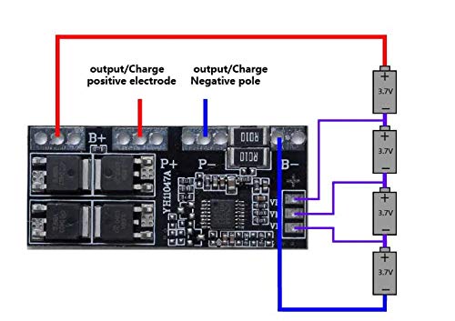 CentIoT® - 4S 14.8V 16.8V BMS Battery Management System PCM PCB for 4 Series 18650 li-ion Lithium Ion Battery Pack