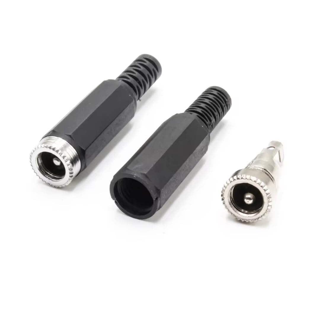 CentIoT - DC Power Supply Female Plug Pin - 5.5 x 2.5mm Cable mount - Male Jack Metal Socket with Plastic cover