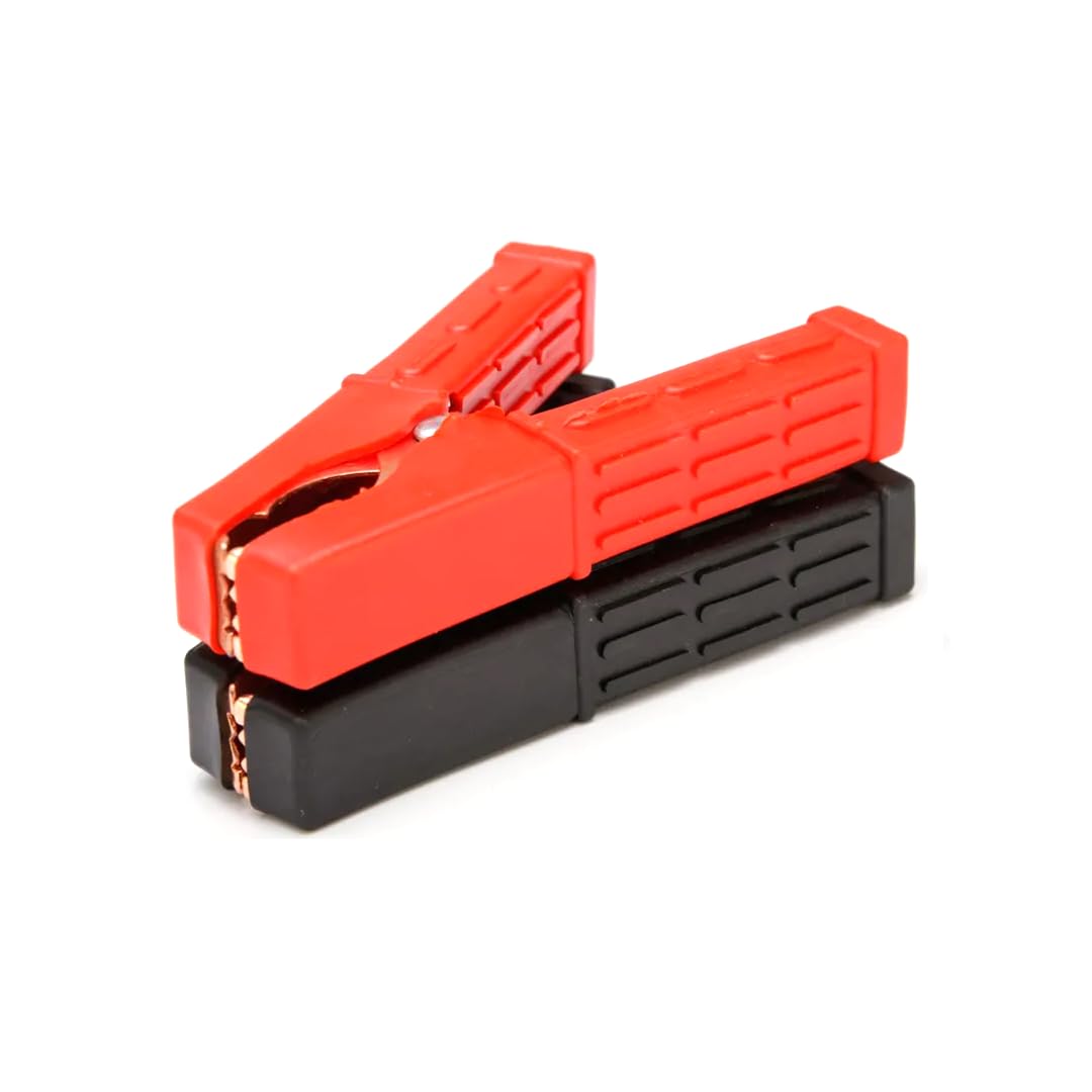 CentIoT - Heavy duty fully PVC insulated alligator crocodile clamps, Pack of 2