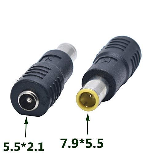 CentIoT - Power Plug Converter - 7.9 x 5.4MM male pin to 5.5 x 2.1MM female DC socket connector adapter - suitable for Lenovo Thinkpad Laptop