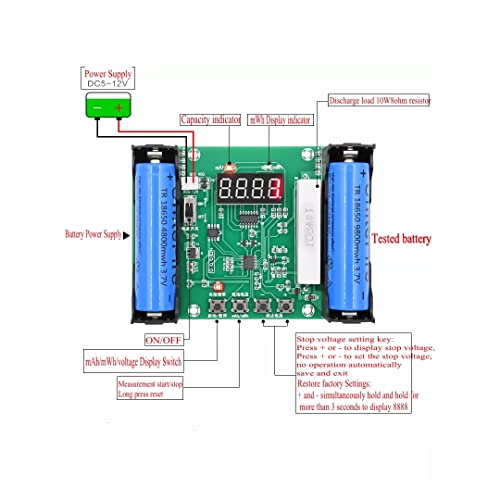 CentIoT - XH-M240 12V 10W 18650 lithium battery Capacity tester monitor - maH mwH digital discharge electronic load