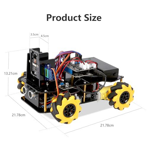 ACEBOTT Smart Car kit Compatible with Arduino IDE,Multi-Way Cruise & Obstacle Avoidance,IR App Control,Expandable Functions STEM Toys for Girls,Boys,Teens,Adults