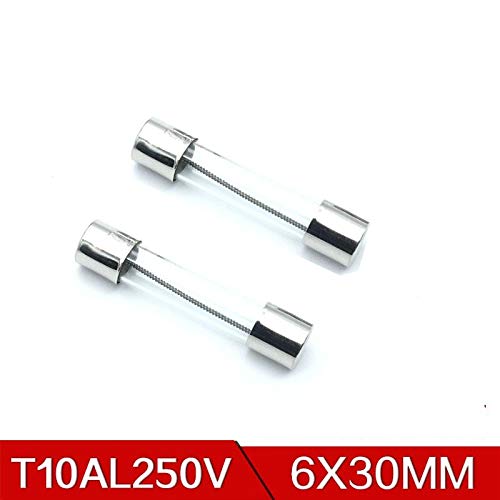 CentIoT - 2PCS - 6X30MM Slow Melt Fuse Time delay Insurance Tube Fuse - Suitable for Microwave Oven (10A 250V 6 x 30MM Slow Melt)