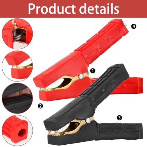 CentIoT - Heavy duty fully PVC insulated alligator crocodile clamps, Pack of 2