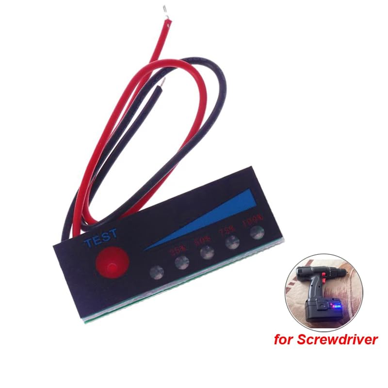 CentIoT - Battery Power Indicator - 18650 Li-ion lipo Lithium Battery Capacity Indicator Power LED Display - with switch 4CM Black (5S 21V)