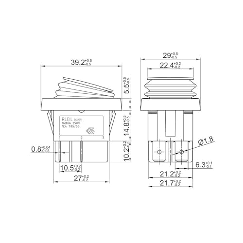 CentIoT - Waterproof Rocker Switch - IP65 KCD4 250V 16A 6PIN DPDT ON-OFF-ON