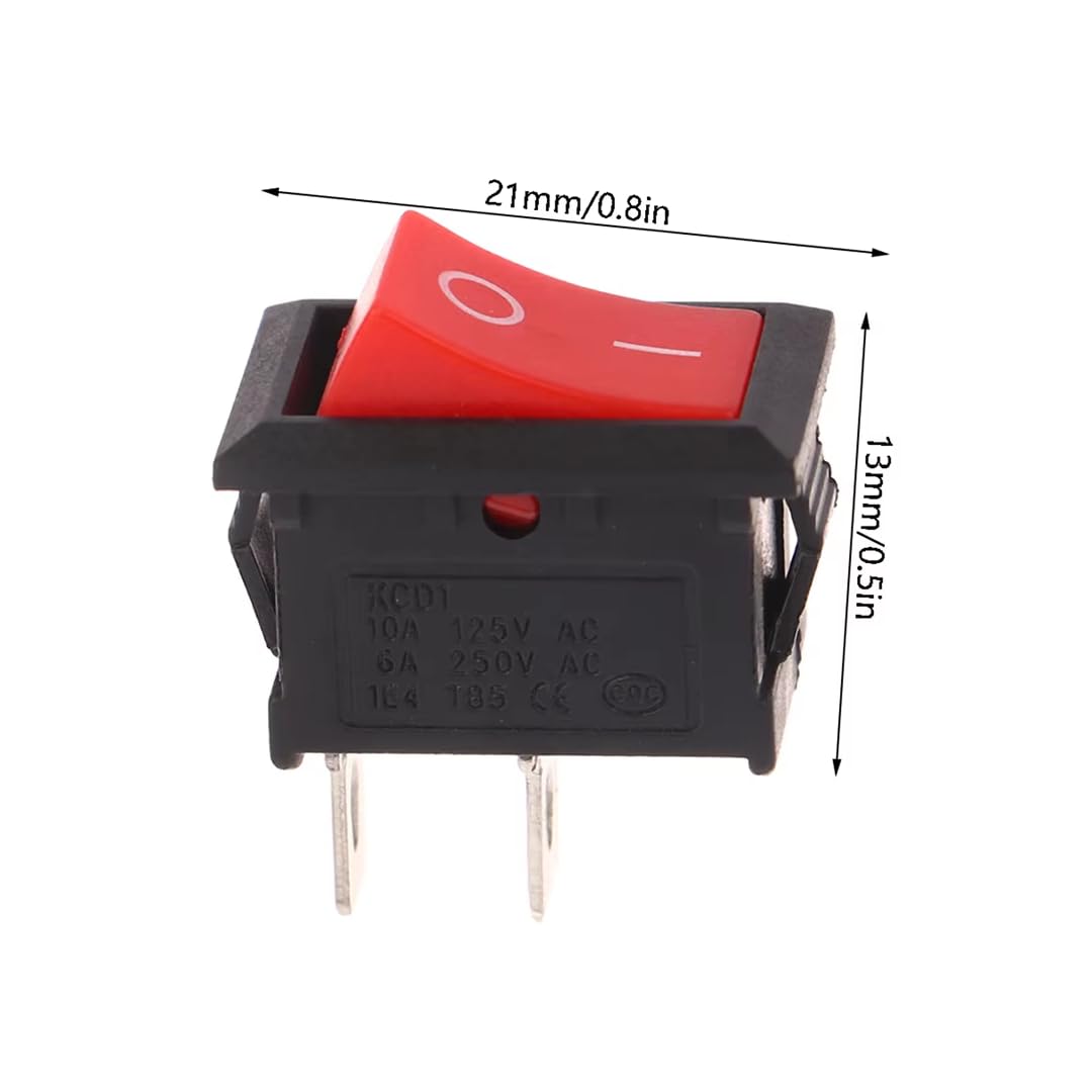 CentIoT - Rocker Switch - KCD1 snap fit 250V 6A SPST ON-OFF 2 Position, 2PIN