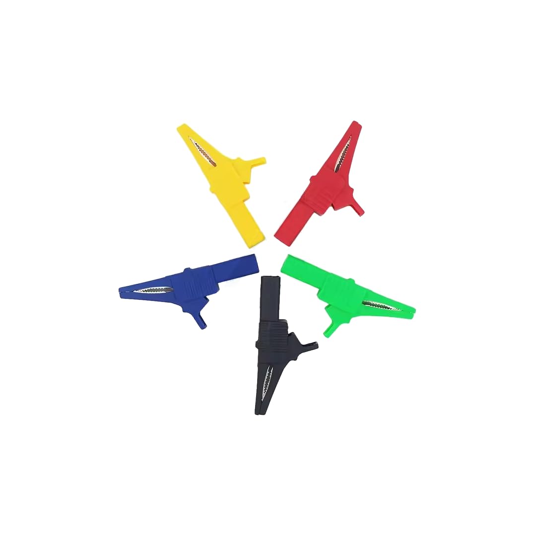 CentIoT - 85mm Full Insulated Protective nickel coated brass Alligator Crocodile clip - 600V 20A 25MM Jaw Opening (5 Colors)