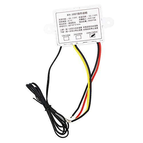 CentIoT - XH-W3001 AC 110 to 220V 10A 1500W - LED Digital Temperature Controller Thermostat for incubator - with waterproof NTC Sensor